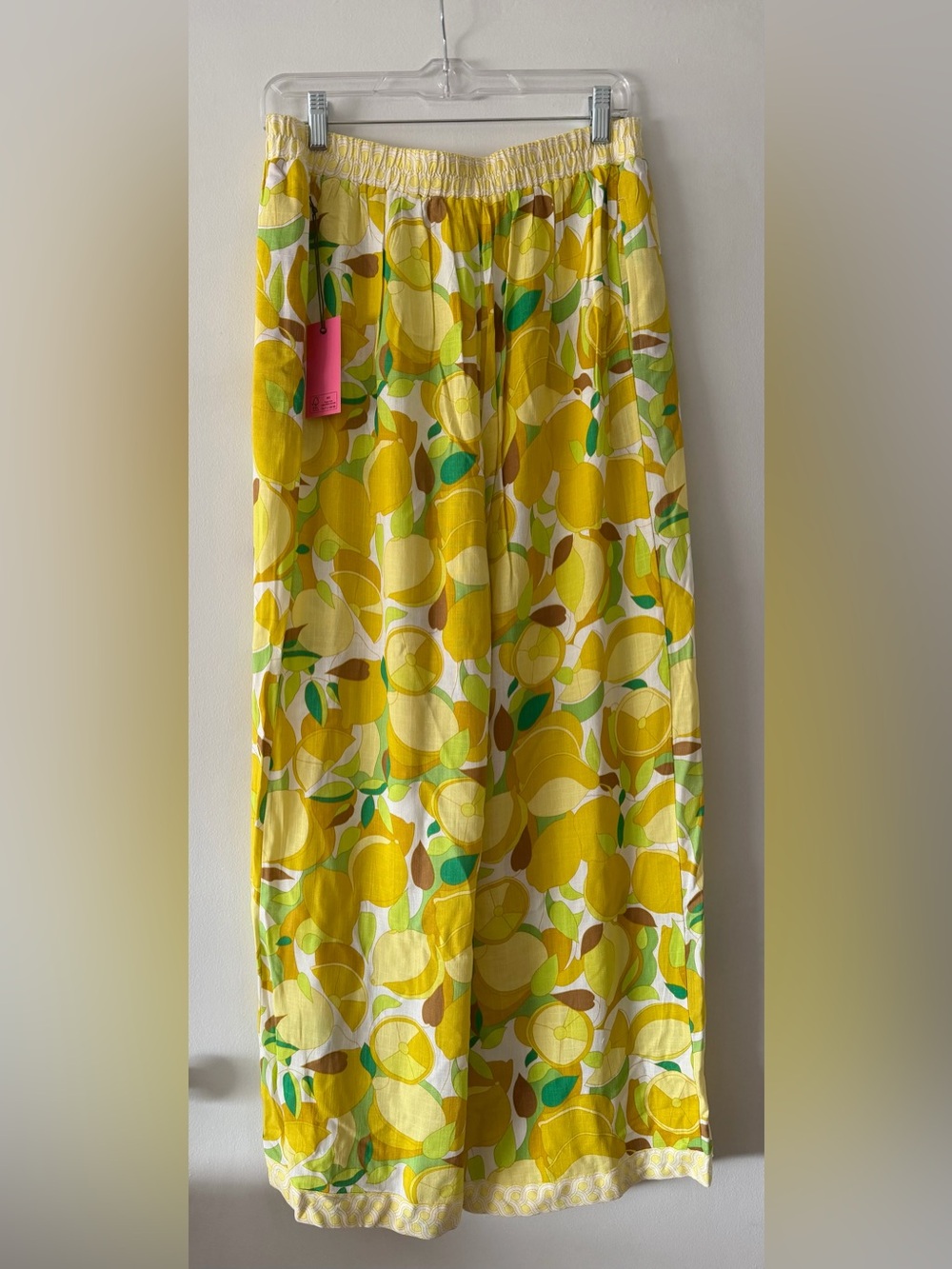 Rose + Olive Resort Lemon Print Crop Top & Wide Leg Pants Set Size M NWT - Picture 8 of 12